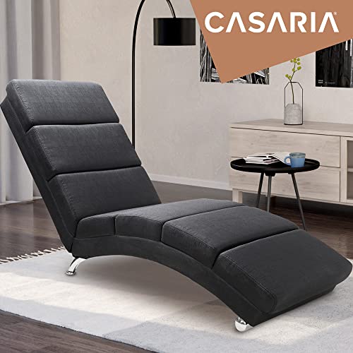 Casaria® Relaxliege XXL London 186x89x55 cm Ergonomisch Stoff Gepolstert 180 kg Belastbarkeit Wohnzimmer Büro Indoor Chaiselongue Relaxsessel Anthrazit - 4