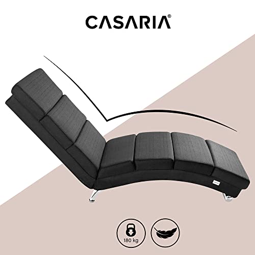 Casaria® Relaxliege XXL London 186x89x55 cm Ergonomisch Stoff Gepolstert 180 kg Belastbarkeit Wohnzimmer Büro Indoor Chaiselongue Relaxsessel Anthrazit - 7