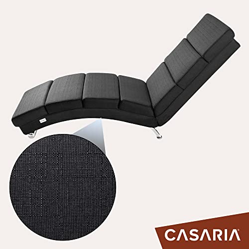 Casaria® Relaxliege XXL London 186x89x55 cm Ergonomisch Stoff Gepolstert 180 kg Belastbarkeit Wohnzimmer Büro Indoor Chaiselongue Relaxsessel Anthrazit - 8