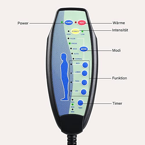 Casaria® Relaxliege XXL Massage Heizfunktion 186x89x55cm Ergonomisch Stoff Gepolstert 180kg Belastbarkeit Wohnzimmer Chaiselongue Relaxsessel Anthrazit - 4