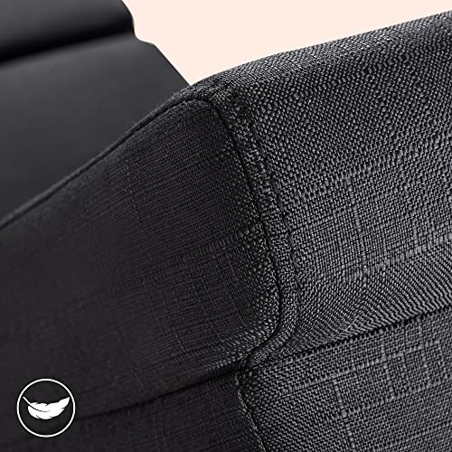 Casaria® Relaxliege XXL Massage Heizfunktion 186x89x55cm Ergonomisch Stoff Gepolstert 180kg Belastbarkeit Wohnzimmer Chaiselongue Relaxsessel Anthrazit - 8