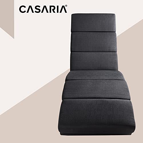 Casaria® Relaxliege XXL Massage Heizfunktion 186x89x55cm Ergonomisch Stoff Gepolstert 180kg Belastbarkeit Wohnzimmer Chaiselongue Relaxsessel Anthrazit - 9