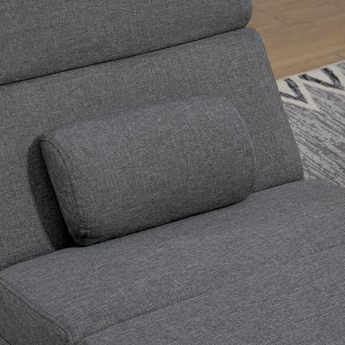 HOMCOM Relaxliege mit 5 Massagemodi Loungesessel mit Lendenkissen, Heizfunktion, Liegesessel mit Seitentasche, Fernbedienung, Leinenoptik, Relaxsessel Chaiselongue Dunkelgrau - 8