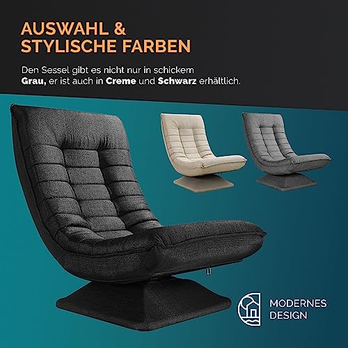 Casaria® Bodenstuhl verstellbare Rückenlehne 360° Drehbar Klappbar 150kg Belastbarkeit 60x105x87cm Gepolstert Wohnzimmer Gaming Relax Boden Sessel Schwarz - 7