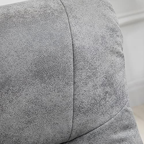 HOMCOM Relaxsessel mit Hocker, Drehbarer Fernsehsessel, TV Sessel mit Liegefunktion,Polstersessel für Wohnzimmer, Schlafzimmer, Mikrofaser Grau, 78 x 82,5 x 109 cm - 8