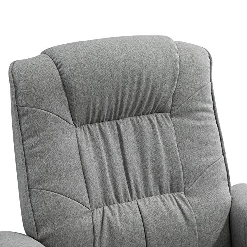 IDIMEX Relaxsessel Charly, schöner Fernsehsessel mit Hocker, bequemer Drehsessel mit verneigungsverstellbarer Rückenlehne, gepolsteter Polstersessel mit Stoffbezug grau/schwarz - 5