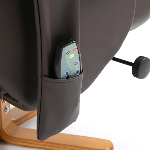 HOMCOM Massagesessel mit Liegefunktion Relaxsessel mit Fußhocker TV Sessel Fernsehsessel 145°-Neigebarer Liegesessel mit 10 Vibrationpunkte Ergonomischer Stuhl Kunstleder Braun 80 x 86 x 99 cm - 9