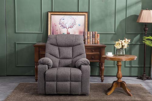 M MCombo Fernsehsessel mit Aufstehhilfe Elektrisch, Relaxsessel mit Liegefunktion, Seniorensessel für Wohnzimmer, TV Sessel mit Liegefunktion bis 140°, mit USB, Retro 7286 (Stoff, Grau) - 7