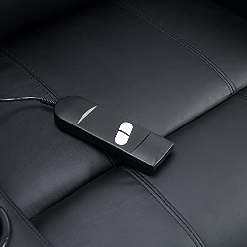 HOMCOM Fernsehsessel mit Aufstehhilfe Elektrisch Relaxsessel mit Liegefunktion, TV-Sessel mit Becherhalter, Seitentasche und Fernbedienung, Kunstleder, Schwarz - 8