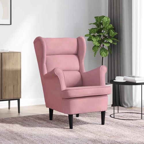 vidaXL Sessel, Relaxsessel mit gepolstertem Sitz Armlehnen, Fernsehsessel Loungesessel für Wohnzimmer, Polstersessel Ruhesessel, Rosa Samt - 2