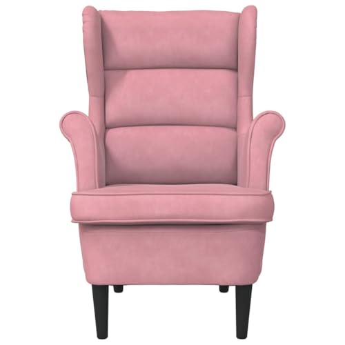 vidaXL Sessel, Relaxsessel mit gepolstertem Sitz Armlehnen, Fernsehsessel Loungesessel für Wohnzimmer, Polstersessel Ruhesessel, Rosa Samt - 5