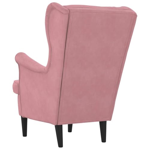 vidaXL Sessel, Relaxsessel mit gepolstertem Sitz Armlehnen, Fernsehsessel Loungesessel für Wohnzimmer, Polstersessel Ruhesessel, Rosa Samt - 7