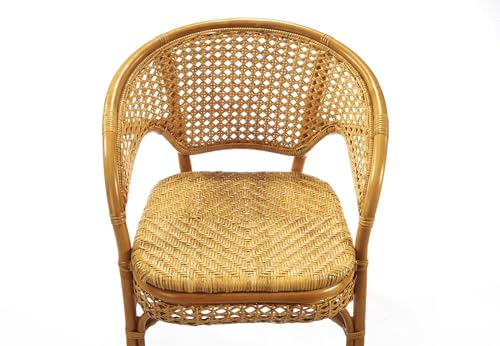 Kobolo Stuhl Rattanstuhl Sessel Rattansessel -Nimes- mit Wiener Geflecht - Natur - 3