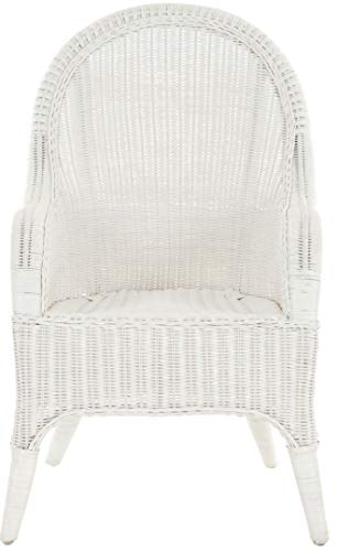 korb.outlet Bequemer Rattansessel mit hoher Rückenlehne Rattan Rattanstuhl Lounge mit Breiten Armlehnen (Weiß, ohne Polster) - 4