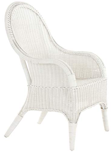 korb.outlet Bequemer Rattansessel mit hoher Rückenlehne Rattan Rattanstuhl Lounge mit Breiten Armlehnen (Weiß, ohne Polster) - 5