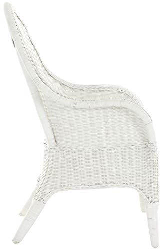 korb.outlet Bequemer Rattansessel mit hoher Rückenlehne Rattan Rattanstuhl Lounge mit Breiten Armlehnen (Weiß, ohne Polster) - 6