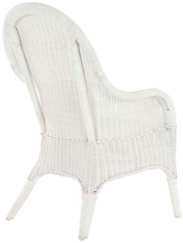 korb.outlet Bequemer Rattansessel mit hoher Rückenlehne Rattan Rattanstuhl Lounge mit Breiten Armlehnen (Weiß, ohne Polster) - 7