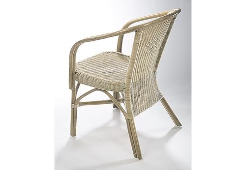 Kobolo Rattansessel Valencia Korbsessel Korbstuhl mit Armlehne – Natur - 3