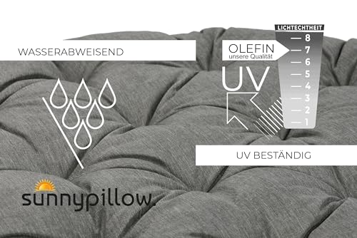 sunnypillow Papasansessel | Rattansessel mit Kissen rund Durchmesser 120 cm | gemütlicher Loungesessel drehbar für Wohnzimmer | Balkon Sessel Korbsessel Rattan Lesesessel | Outdoor/Indoor | Grau - 6