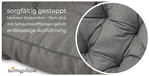 sunnypillow Papasansessel | Rattansessel mit Kissen rund Durchmesser 120 cm | gemütlicher Loungesessel drehbar für Wohnzimmer - 7