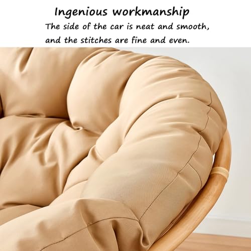 KIUGOP Papasansessel Kissen,Rund Papasan Sessel,Polster Für Papasansessel,Auflage,Polyrattan Sessel Hängesessel Kissen Papasan Stuhlkissen,Weiß,110x110cm - 4