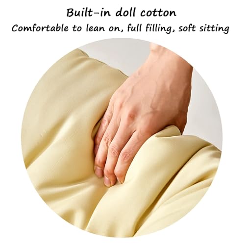 KIUGOP Papasansessel Kissen,Rund Papasan Sessel,Polster Für Papasansessel,Auflage,Polyrattan Sessel Hängesessel Kissen Papasan Stuhlkissen,Weiß,110x110cm - 5