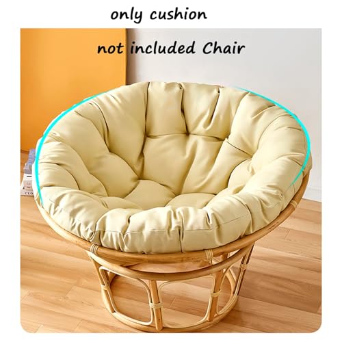 KIUGOP Papasansessel Kissen,Rund Papasan Sessel,Polster Für Papasansessel,Auflage,Polyrattan Sessel Hängesessel Kissen Papasan Stuhlkissen,Weiß,110x110cm - 8