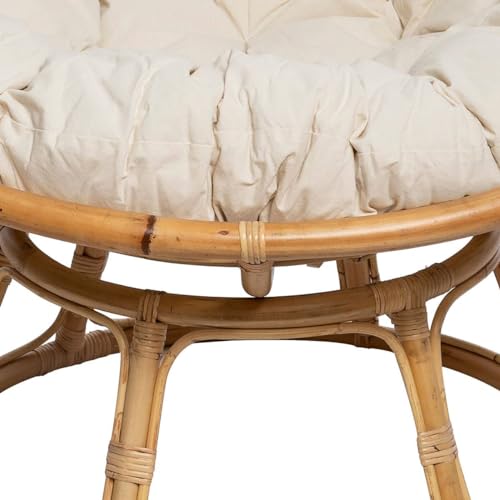 Atmosphera Innenarchitekt – Sessel Seram aus Rattan – Bequemer Stuhl Papasan mit Kissen - 5