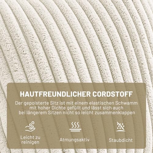 Ckaff Loungesessel Sessel Wohnzimmer 360°Drehbar, Ohrensessel Armlehnstuhl Polsterstuhl mit dickem Abnehmbares Wurfkissen, Relaxsessel Lesesessel für Wohnzimmer Schlafzimmer Büro, Beige - 8