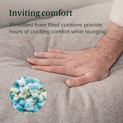 Zinus Aidan Extragroß Sling Akzent-Sessel 78x69x78 - Sessel mit Metallrahmen und Polsterung aus zerkleinertem Schaumstoff - Hellbeige - 7