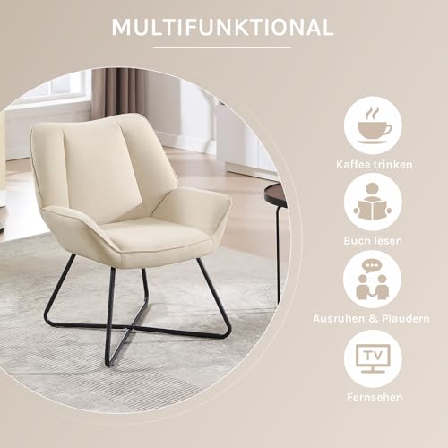 WOLTU Ohrensessel, Sessel Wohnzimmer Schlafzimmer, Relaxsessel mit Metallrahmen, Lesesessel bequem - 9