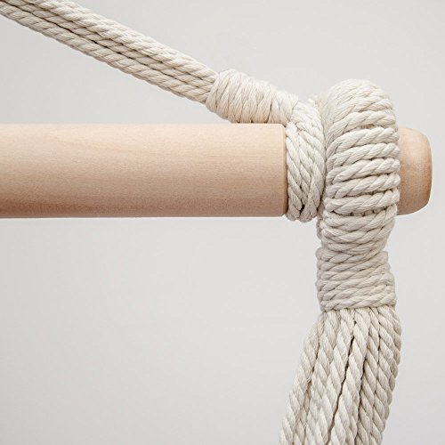 AMANKA XXL Hängesessel 185x130cm - 150kg Belastbar - Gartenmöbel 2 Personen Outdoor Sessel Jugendzimmer Mädchen - Sitzsack zum Hängen Schaukel Garten Erwachsene, Achat Grau - 4