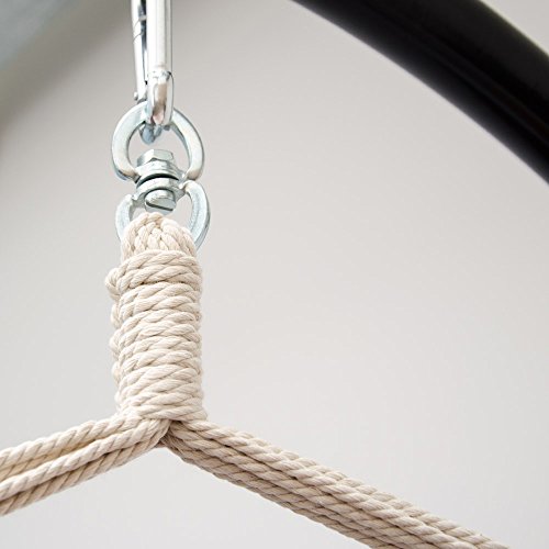 AMANKA XXL Hängesessel 185x130cm - 150kg Belastbar - Gartenmöbel 2 Personen Outdoor Sessel Jugendzimmer Mädchen - Sitzsack zum Hängen Schaukel Garten Erwachsene, Achat Grau - 5