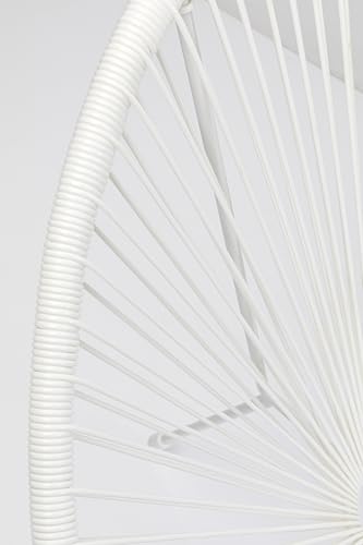 Kare Design Gartenmöbel Set Acapulco Mono, 2er Set, Weiß, Indoor und Outdoor Sitzgruppe im Retro-Design, 2X Sessel, Gartenstühle, Lounge-Möbel für Balkon, Garten, Terrasse, Weißes Stahlgestell - 5