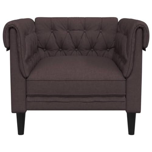 HETFTJN Sofa Klein Sofas Wohnzimmer Couch Bigsofa - Chesterfield-Sessel Dunkelbraun Stoff für Büro Schlafzimmer Hotelzimmer Jugendzimmer - 5
