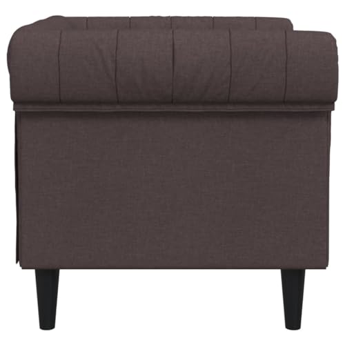 HETFTJN Sofa Klein Sofas Wohnzimmer Couch Bigsofa - Chesterfield-Sessel Dunkelbraun Stoff für Büro Schlafzimmer Hotelzimmer Jugendzimmer - 6