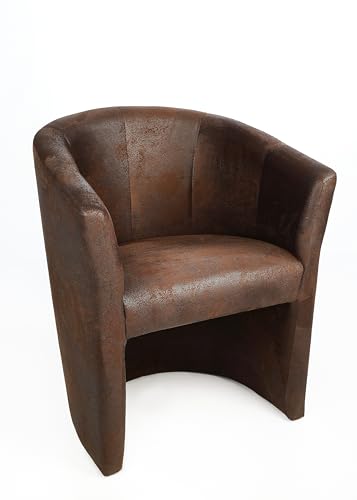 Design Cocktailsessel Antik Braun Sessel Clubsessel Loungesessel Club Möbel Bürosessel Praxismöbel Lederlook Neu !! - 4