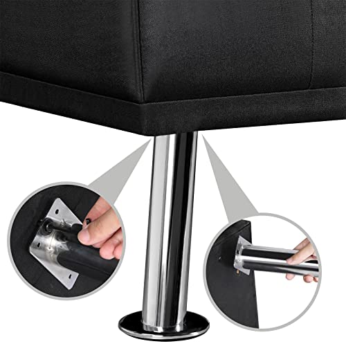 Yaheetech Klappbares Schlafsofa Couch Sofa mit Schlaffunktion Bettsofa mit Großer Liegefläche von 167 cm L × 94 cm B fürs Wohnzimmer/Schlafzimmer/Heimkino/Gästezimmer Schwarz - 9