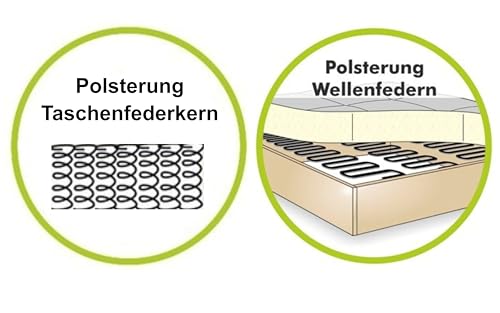 Dreisitzer Sofa, Taschenfederkernpolsterung, Wellenfedern, 212 cm breit, 3er Couch verstellbar dr. praktische halbautomatische Relaxfunktion, Bezug Mikrofaser Vintage Grau Braun / 15134 - 3