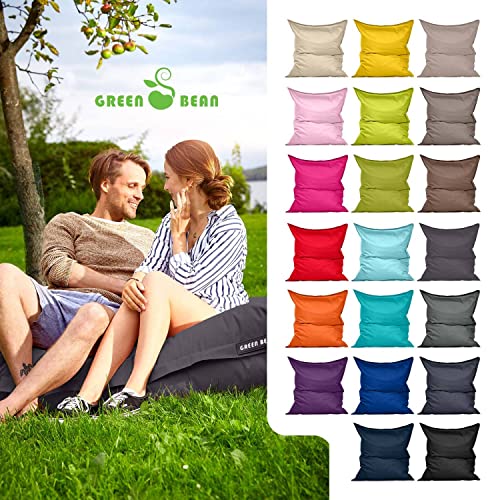 Green Bean Sitzsack XXL 140x180cm 380 Liter Kinder & Erwachsene Bean Bag EPS Perlen Füllung Riesensitzsack Groß Draußen Outdoor Liegekissen Waschbar Wetterfest Lounge Sitzkissen Bodenkissen Grau - 3