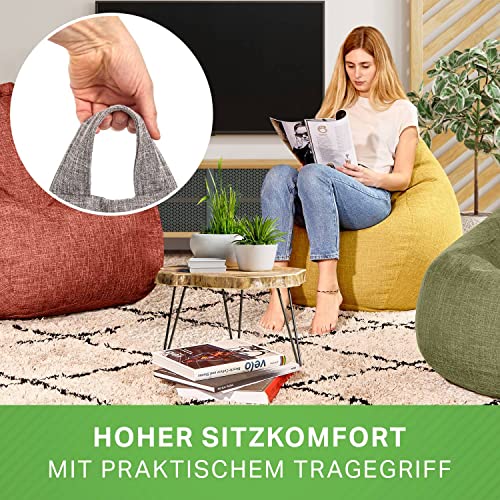 Green Bean Indoor XXL Sitzsack mit 300 Liter mit EPS-Perlen Füllung - Kuschelig Weich Waschbar - Drinnen Stoff Bodenkissen Liegekissen Sitzkissen - Dunkelgrau Asphalt - 7
