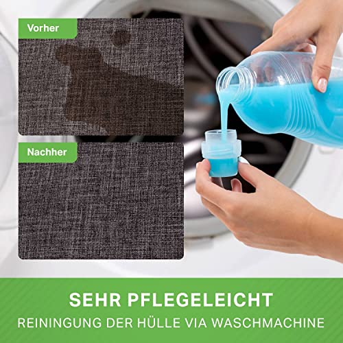 Green Bean Indoor XXL Sitzsack mit 300 Liter mit EPS-Perlen Füllung - Kuschelig Weich Waschbar - Drinnen Stoff Bodenkissen Liegekissen Sitzkissen - Dunkelgrau Asphalt - 9