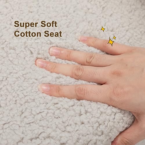 BEJOY Kindersofa - Ultra-Weicher Schaumstoff Gefüllter Kindersessel, Kuscheliger Sherpa Lesecouch für Mädchen und Jungen - Hellgrau - 5