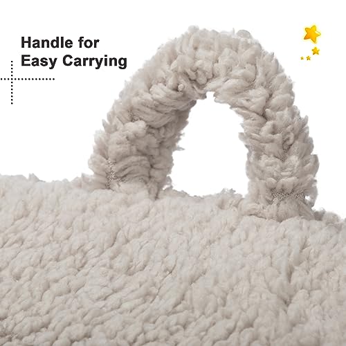 BEJOY Kindersofa - Ultra-Weicher Schaumstoff Gefüllter Kindersessel, Kuscheliger Sherpa Lesecouch für Mädchen und Jungen - Hellgrau - 6