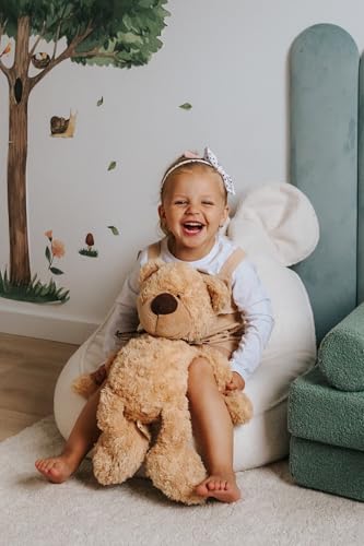 Gutekissen® Kinder Sitzsack „Miki“ mit Ohren - Bequem, Montessori Sitzkissen für Kinderzimmer (Beige,68/68/50 mit Ohren) - 2