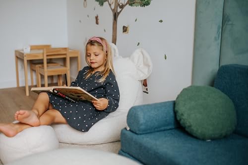 Gutekissen® Kinder Sitzsack „Miki“ mit Ohren - Bequem, Montessori Sitzkissen für Kinderzimmer (Beige,68/68/50 mit Ohren) - 3