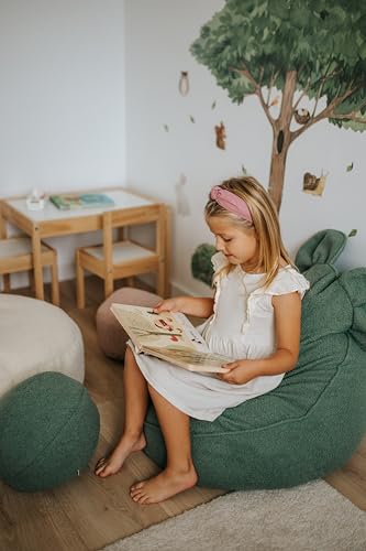 Gutekissen® Kinder Sitzsack „Miki“ mit Ohren - Bequem, Montessori Sitzkissen für Kinderzimmer (Beige,68/68/50 mit Ohren) - 4