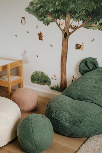 Gutekissen® Kinder Sitzsack „Miki“ mit Ohren - Bequem, Montessori Sitzkissen für Kinderzimmer (Beige,68/68/50 mit Ohren) - 6