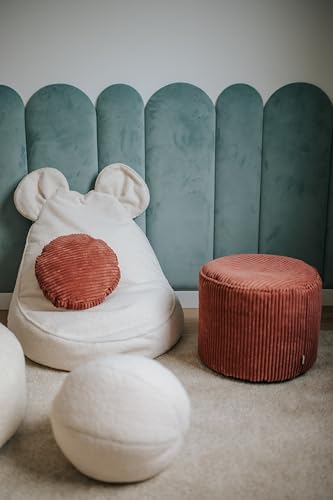 Gutekissen® Kinder Sitzsack „Miki“ mit Ohren - Bequem, Montessori Sitzkissen für Kinderzimmer (Beige,68/68/50 mit Ohren) - 8