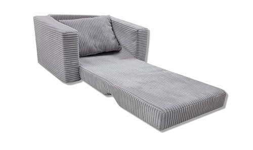 Odolplusz Kindersessel klappbar | Kindersofa Mini-Sessel Kinderstuhl Kuschelsessel | Kindermöbel für Kinderzimmer | (Grau aus Cord) - 4